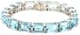 Sterling Silver Blue Topaz Rectangular-Cut Bracelet, 7.25"