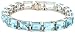 Sterling Silver Blue Topaz Rectangular-Cut Bracelet, 7.25\