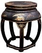 Unique Bold Modern Style - 18" Ming Chinese Lacquer Blossom Stool - 3 Colors