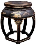 Unique Bold Modern Style - 18" Ming Chinese Lacquer Blossom Stool - 3 Colors