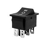 uxcell ロッカースイッチ 16A 250VAC 20A 125VAC オン-オフ-オン ボートの形状 ブラック
