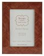 Italian Wooden Picture Frame, Herringbone Parquet, Tan