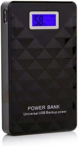Andream 15000mAh Dual USB Portable Charger Ultra-High Density External Battery Pack for iPad Air, Mini, iPhone 5S, 5C, 5, 4S, Galaxy S5, S4, S3, Note 3, Nexus 4, 5, 7, 10, HTC One, One 2 (M8), Motorola Droid, LG Optimus, MOTO X and more- Black YS1130158