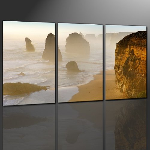 Keilrahmenbild 12 Apostel Australien 3teilig - fertig gerahmt auf Keilrahmen, Qualitätsware 100% Made in Germany! Unser Service für Sie - 1 Jahres Garantie auf unsere Bilder. Das ideale Geburtstagsgeschenk.