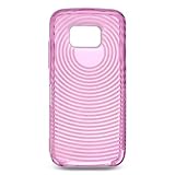 Hot Pink Transparent with Spiral Circles Pattern Design Crystal Skin Cover  ....