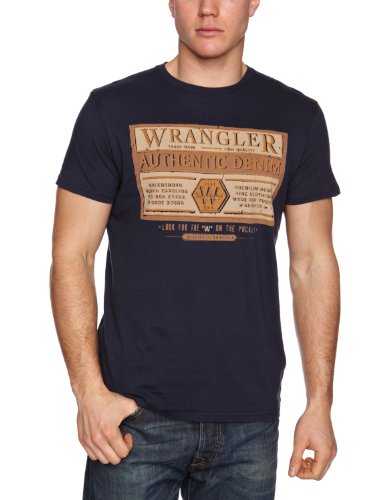 Wrangler Herren T-Shirt W7742FK35, Gr. 52/54 (L), Blau (navy 35) Preisvergleich