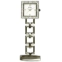 Henley Glamour HF03.1 - Montre Infirmi&egrave;re - Quartz Japonais - Bracelet de Carr&eacute;s ouverts Reli&eacute;s - Cadran argent&eacute; - Acier Inoxydable