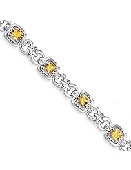 Sterling Silver Diamond & Citrine Bracelet