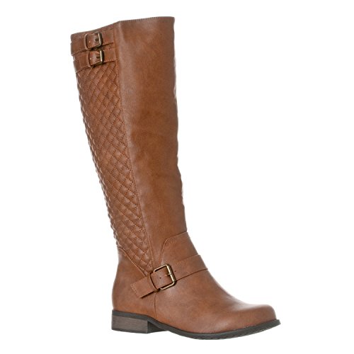 Riverberry Women's 'Olivia' KneeHigh Quilted Riding Boot, Brown, Size 7.5 Pretty In Boots