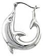 Sterling Silver High Polished Medium Dolphin Earrings