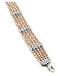 Officina Bernardi Silver and Rose 5-Row Bracelet