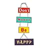 Don't Worry Be Happy Vintage Shabby Chic Hanging Metal Sign