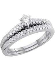 0.35CT DIAMOND ROUND CENTER BRIDAL SET