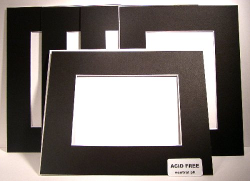 SET of 10 - GREATPACK 11x14 Black Single Mats- fit 8x10 photo art