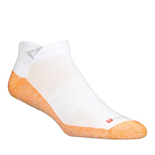 Drymax Maximum Protection Run Mini Crew Socks, White/Orange, Medium
