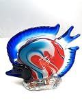 Murano Design Sapphire Rainbow Fish Sculpture V-1364