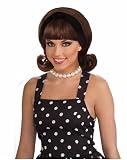 1950s Wig W/Detachable Headband Brown Adult