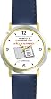 Habit 2 - Begin with the End in Mind (Spanish Text) - DELUXE TWO-TONE WATCH from THE 7 HABITS - WATCH COLLECTION BY WATCHBUDDY&reg; - Arabic Numbers - Blue Leather Strap-Size-Children's Size-Small ( Boy's Size & Girl's Size )