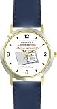 Habit 2 - Begin with the End in Mind (Spanish Text) - DELUXE TWO-TONE WATCH from THE 7 HABITS - WATCH COLLECTION BY WATCHBUDDY&reg; - Arabic Numbers - Blue Leather Strap-Size-Large ( Men's Size or Jumbo Women's Size )