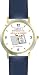 Habit 2 - Begin with the End in Mind (Spanish Text) - DELUXE TWO-TONE WATCH from THE 7 HABITS - WATCH COLLECTION BY WATCHBUDDY&reg; - Arabic Numbers - Blue Leather Strap-Size-Children's Size-Small ( Boy's Size & Girl's Size )