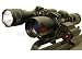 4x30 scope tri-ring on carry handle mount with strobe flashlight and weaver base laser sight