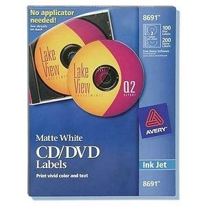 Avery CD Labels - 100 Disc labels & 200 Spine labels (8691)