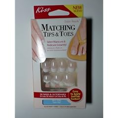 Kiss Matching Tips & Toes Nail Kit Kunstfingern�gel mit 24 N�gel + 24 Fussn�gel , Manik�restick, Kleberhalter und Pink Gel Glue 2g. Salon Manicure & Pedicure Instantly. Salon Ergebnis!