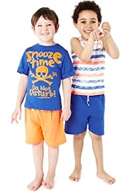 2 Pack Skull & Striped Short Pyjamas