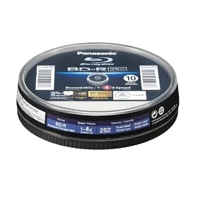 Panasonic LM-BRS2LWE10 25GB Write Once Blu-ray Media 1-4xSpeed Spindle -10 per Pack