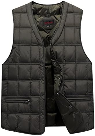 Ubon Men's Winter Father's Down Vest(Army Green,L)