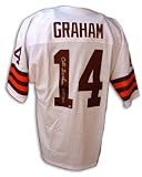 Otto Graham Cleveland Browns Autographed Throwback White Jersey with HOF 65 Inscription
