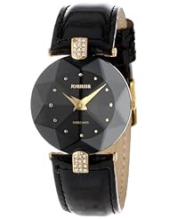 Jowissa Womens J5.007.M Facet Strass Black Star-Cut Patent Leather Watch