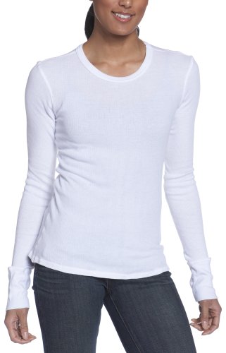 Alternative Womens Long Sleeve Thermal Tee, White, Small