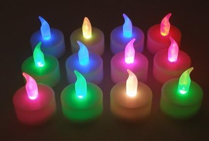 GGI Rainbow Multi Color Changing LED Tealights LED Candles lights - Set of 12
