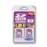 Integral Flash Memory 4GB SDHC Card Class 4 - Twin Pack