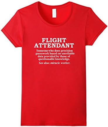 Women's Best Flight Attendant Definition Funny T-shirt Air Hostess Medium Red