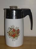 Vintage Corning "Spice of Life" Coffee 10 Cup Electric Percolator E-1210-8 - (NO CORD, COFFEE POT ONLY)