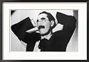 Groucho Marx (Julius Marx) American Comedian with His Characteristic Cigar and Painted-On Moustache Framed Photographic Poster Print, 29x21