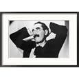 Groucho Marx (Julius Marx) American Comedian with His Characteristic Cigar and Painted-On Moustache Framed Photographic Poster Print, 29x21