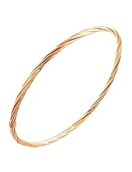 14 Karat Rose Gold 3mm Twisted Slip-on Bangle