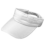 Accessotech White Sports Sun Visor Cap Hat Adjustable for Golf Tennis Fishing Headband