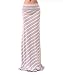 VIVICASTLE Women's Asymmetric Striped Fold Over Waist Long Maxi Skirt
