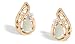 14K Yellow Gold Genuine Pear Opal and Diamond Filligree Earrings