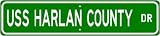 USS HARLAN COUNTY LST 1196 Street Sign - Navy