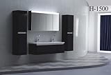 Badmöbel Set H-1500 Spiegelschrank schwarz