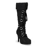HUNTER-200 Suede Knee Boot With Fur Trim