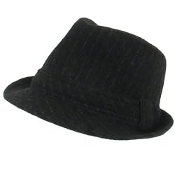 New Wool Pinstripe Stingy Fedora Trilby Hat Black Large Extra Large