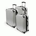 TOP-Trolley-Koffer * 75/63/56cm XXL-Light, 4 Rollen 360°, Dehnfalte * SILBER * EINZEL UND ALS SET LIEFERBAR * VERSANDKOSTENFREI