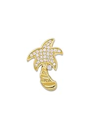 Mikel Palm Tree Pendant with Diamonds in 14K Yellow Gold