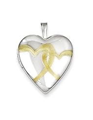 Sterling Silver Gold-Plated Linked Hearts 20mm Heart Locket